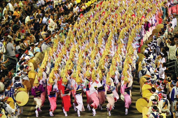 Tokushima’s folk dance, Awa-odori, is one of the best-known in all of Japan and is regularly performed in cities across the country